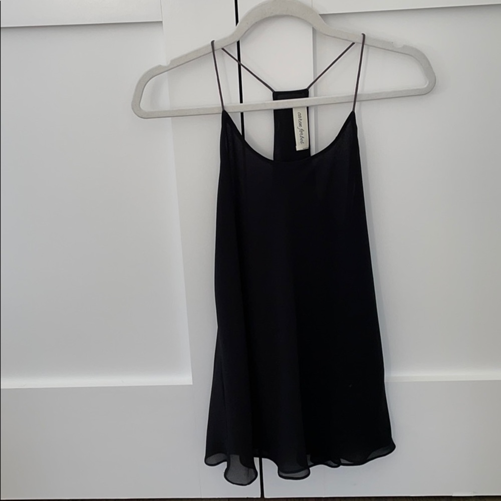 Black Flowy Top, Spaghetti Straps and Racerback